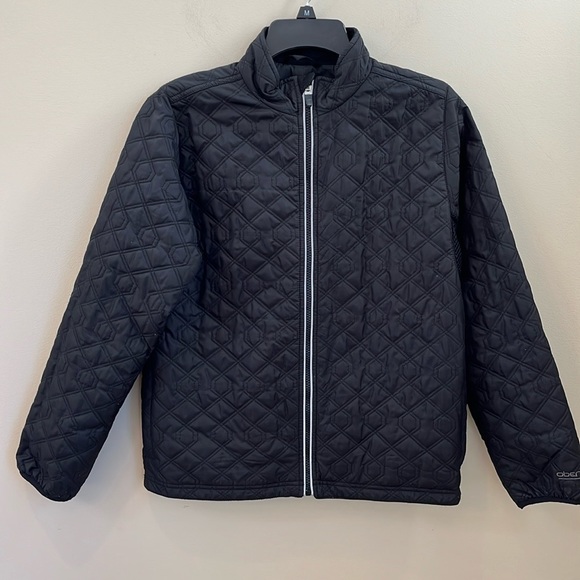 Obermeyer coat jacket juniors XL black quilted front zip lightweight full zip - Picture 1 of 14